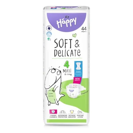 BELLA Happy soft&delicate 4 maxi detské plienky 8-14 kg 1 x 44 ks