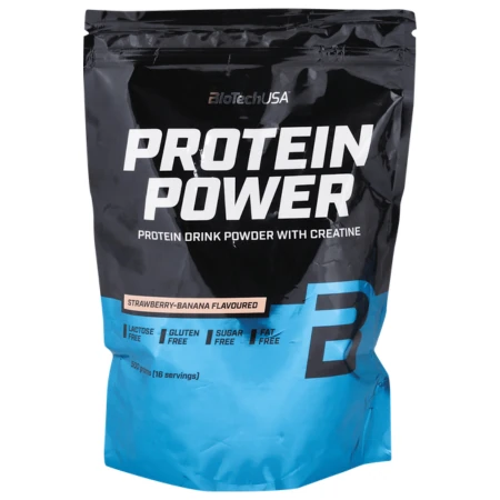 BIOTECHUSA Protein power príchuť jahoda banán 500 g