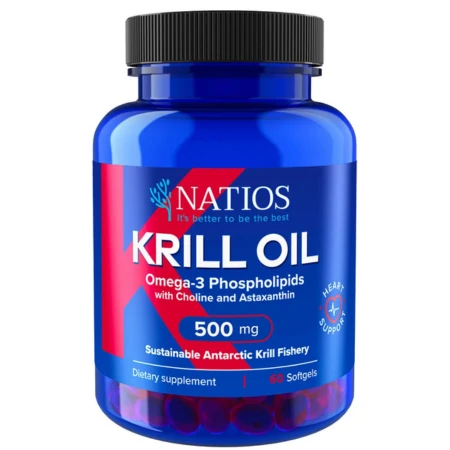 NATIOS Krill oil omega-3 s cholínom a astaxantínom 60 kapsúl