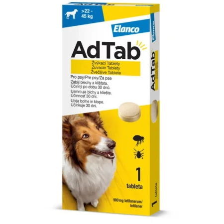 AdTAB Žuvacie tablety pre psy 900 mg hmotnosť psa 22–45 kg 1 x 1 ks