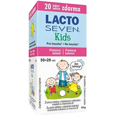 VITABALANS Lactoseven kids žuvacie tablety 50+20 ks zdarma