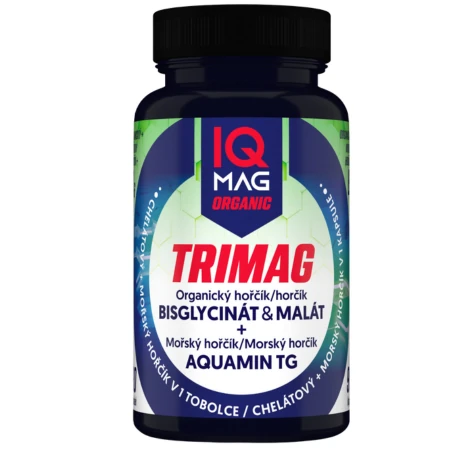IQ MAG Organic trimag horčík + vitamín B6 90 kapsúl
