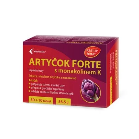 NOVENTIS Artičoka forte, s monakolínom K 60 tabliet