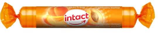 INTACT rolka hroznový cukor s vitamínom C marhuľa 40 g