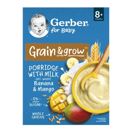 GERBER For baby mliečna kaša pšenično-ovsená banán a mango 8m+ 200 g