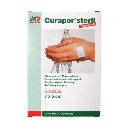 CURAPOR Krytie na rany transparent 7 x 5 cm sterilné vodeodolné 5 ks