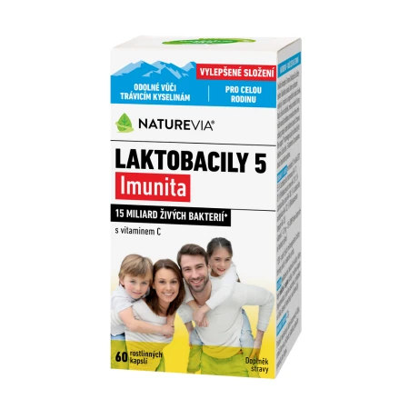 NATUREVIA Laktobacily "5" imunita s vitamínom C 60 kapsúl