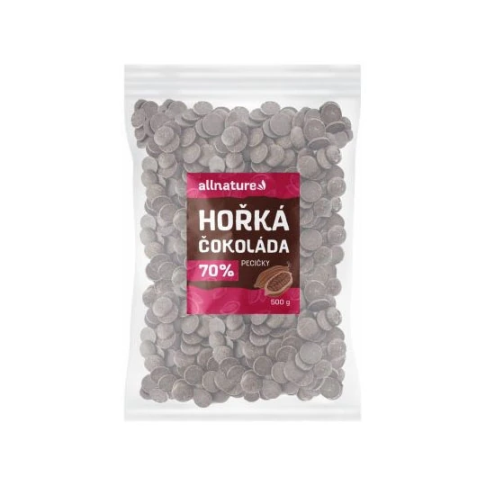 ALLNATURE Horká čokoláda 70% lupienky 500 g