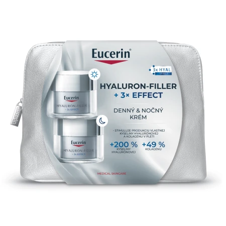 EUCERIN Hyaluron-filler + 3x effect denný a nočný krém 2 x 50 ml Vianoce set