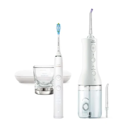 PHILIPS SONICARE DiamondClean 9000 + power flosser white combo HX3886/41 set