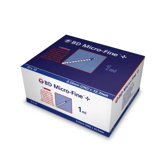 BD MICRO FINE Inzulínová striekačka U-100 s integrovanou ihlou 29 G 1 ml 10 x 10 ks