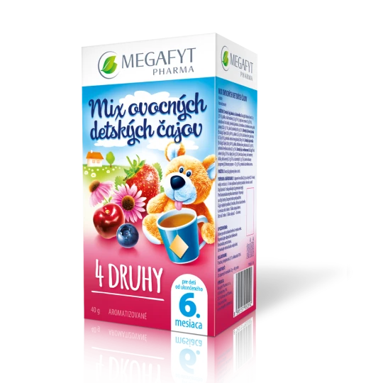 MEGAFYT MIX ovocných detských čajov 4 druhy 20 x 2 g