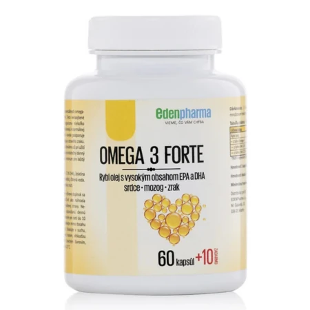 EDENPharma Omega 3 forte rybí olej s EPA a DHA 60 + 10 kapsúl