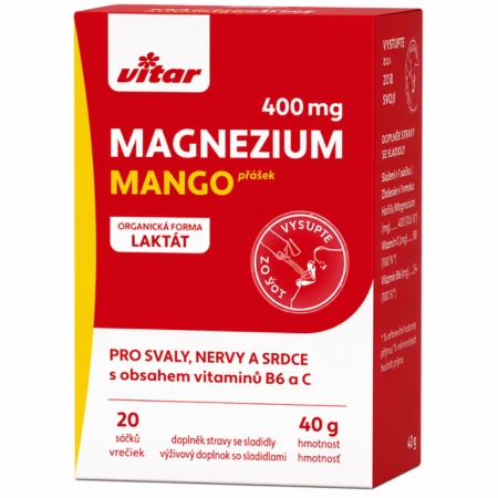 VITAR Magnézium 400 mg + vitamíny B6 a C 20 vrecúšok