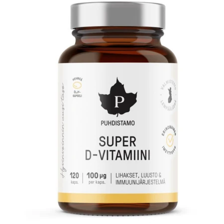 PUHDISTAMO Super vitamín D 4000 IU 120 kapsúl