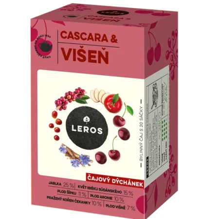 LEROS Čajová chvíľka višňa & cascara bylinný čaj aromatizovaný 40 g