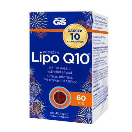 GS Koenzým lipo Q10 60 mg 60 + 10 kapsúl navyše