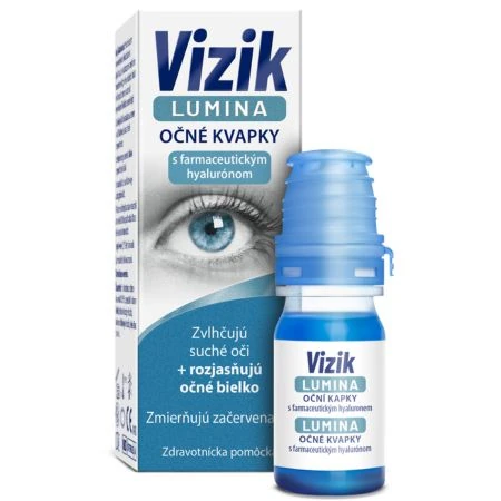 VIZIK Lumina očné kvapky hyalurón, zvlhčujú a zmierňujú začervenanie 10 ml