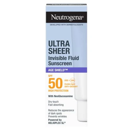 Neutrogena Ultra Sheer Age Shield SPF 50 neviditeľný opaľovací fluid 50 ml