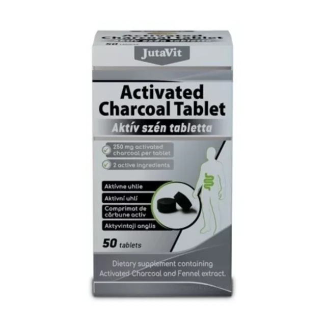 JUTAVIT Aktívne uhlie 50 tabliet 250 mg