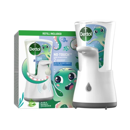 DETTOL Kids Dobrodruh bezdotykový dávkovač mydla + náplň 250 ml + samolepky