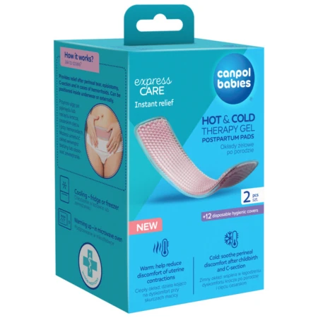 CANPOL BABIES Popôrodné gélové vložky hot & cold + jednorazové návleky set