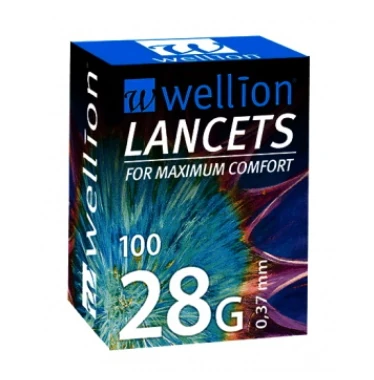 WELLION Lancets 28G - Lanceta sterilná 0,37 mm 100 kusov