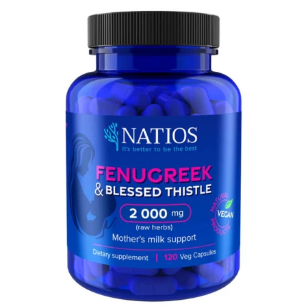 NATIOS Fenugreek & blessed thistle extract 2000 mg 120 kapsúl