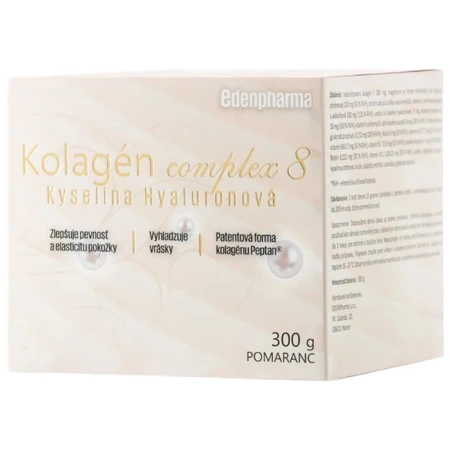 EDENPHARMA Kolagén complex 8 + Kyselina hyalurónová príchuť pomaranč 300 g