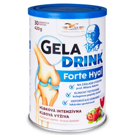 GELADRINK Forte hyal kĺbová výživa jahodový nápoj 420 g