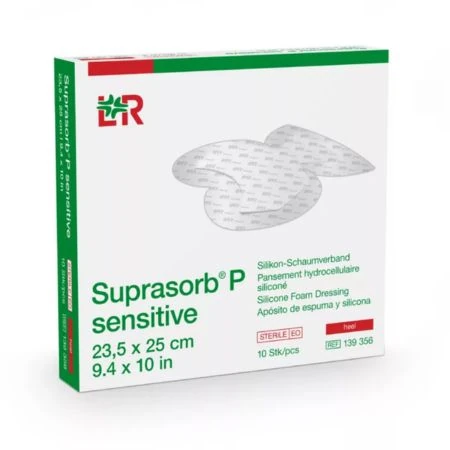 SUPRASORB P SENSITIVE SILIKÓNOVÝ PENOVÝ OBVÄZ, HEEL, 23,5x25 cm 10 ks