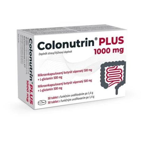 Colonutrin PLUS 1000 mg, mikroenkapsulovaný butyrát vápennatý + L-glutamín 30 tbl