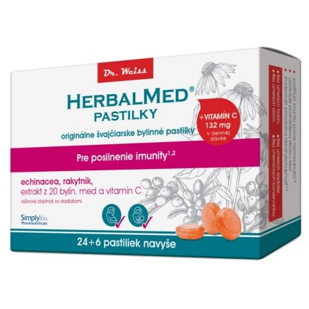 HERBALMED Pastilky pre posilnenie imunity 24 + 6 kusov ZADARMO
