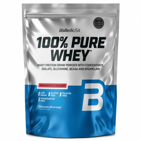 BIOTECHUSA 100% Pure whey príchuť jahoda 1000 g