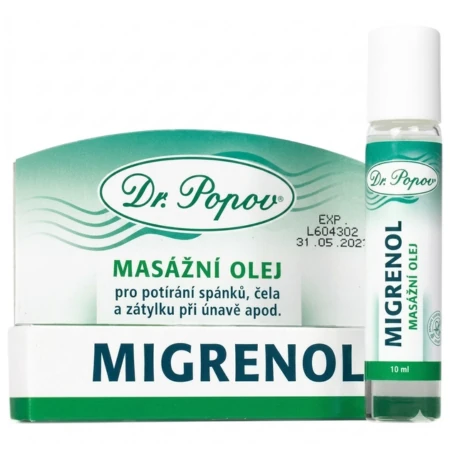 DR. POPOV Migrenol masážny olej roll on 10 ml