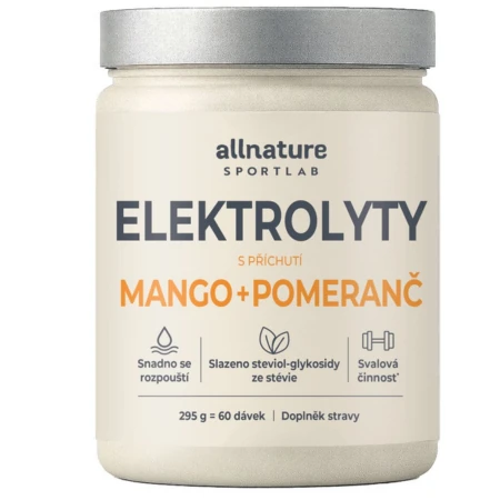 ALLNATURE Sportlab elektrolyty prášok s príchuťou mango + pomaranč 295 g