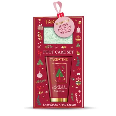 TAKE TIME Darčekový set 2026 Foot Care starostlivosť o nohy, krém 70 ml + ponožky 1x1 set
