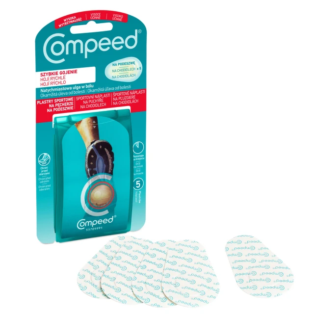 COMPEED Gélová náplasť šport na pľuzgiere na chodidlách 5 ks