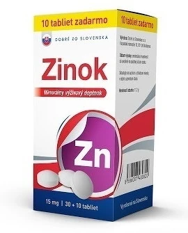 DOBRÉ ZO SLOVENSKA Zinok 15 mg 30 + 10 tabliet ZADARMO