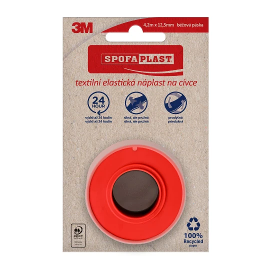 3M Spofaplast č.131n textilná elastická náplasť 4,2 m x 12,5 mm béžová na cievke 1 ks
