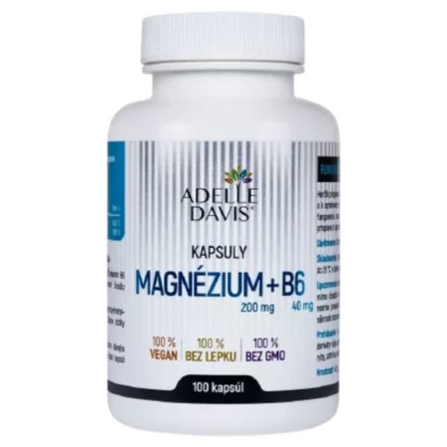 ADELLE DAVIS Magnezium 200mg + B6 40mg 100 kapsúl