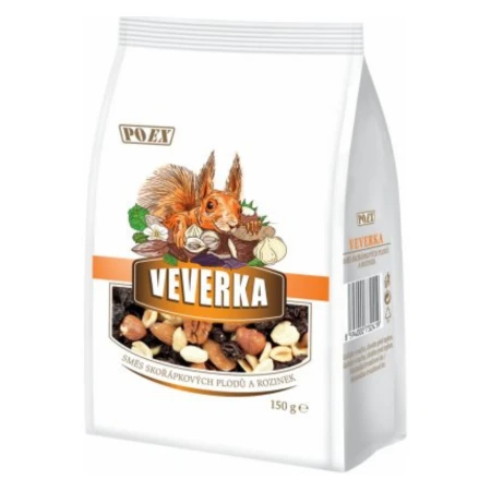 POEX Veverka zmes orechov a hrozienok 150 g