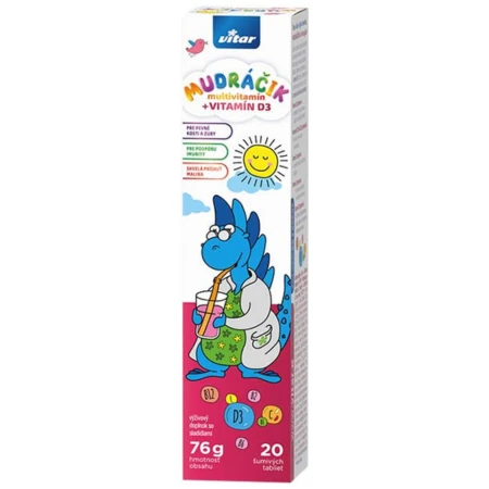 VITAR MUDráčik multivitamín + vitamín D3 20 šumivých tabliet