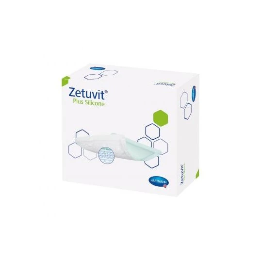 ZETUVIT Plus silicone 10 x 20 cm kompresný a sterilný 10 kusov