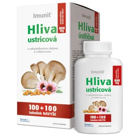 IMUNIT Hliva ustricová 800 mg s rakytníkom a echinaceou 100 + 100 kapsúl ZADARMO