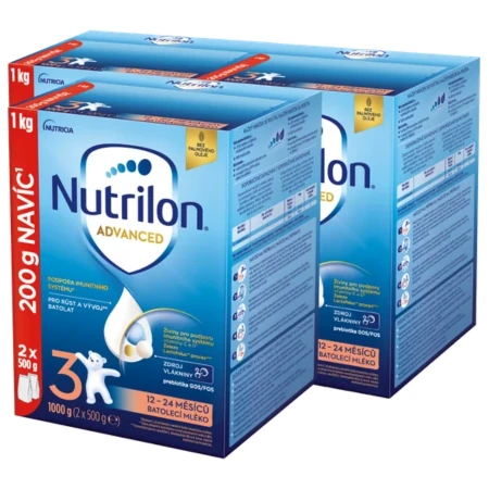 NUTRILON Advanced 3 batoľacia mliečna výživa v prášku 12-24 mesiacov inov.2025 3 x 1000 g