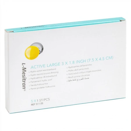 L-MESITRAN Active large hydroaktívne krytie na rany s medom 7,5 x 4,5 cm 1 x 5 ks