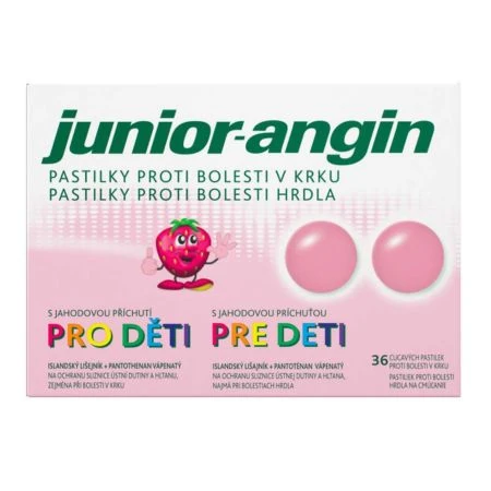 Junior-angin pastilky pre deti s jahodovou príchuťou 36 ks