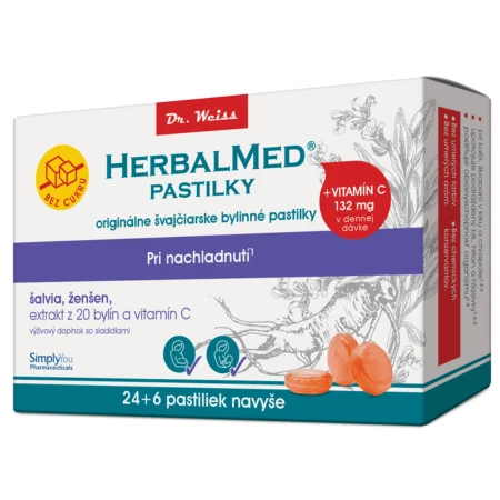 HERBALMED Pastilky pri prechladnutí 24 + 6 tabliet ZADARMO