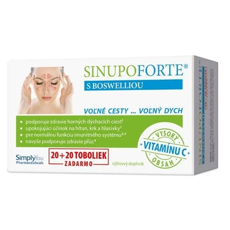 SINUPO Forte s boswelliou 20 + 20 kapsúl ZADARMO